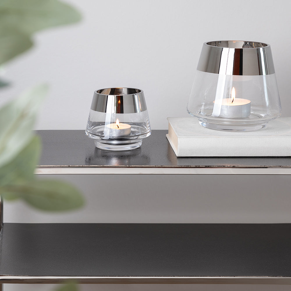 JONA 2er Set Teelichthalter transparent