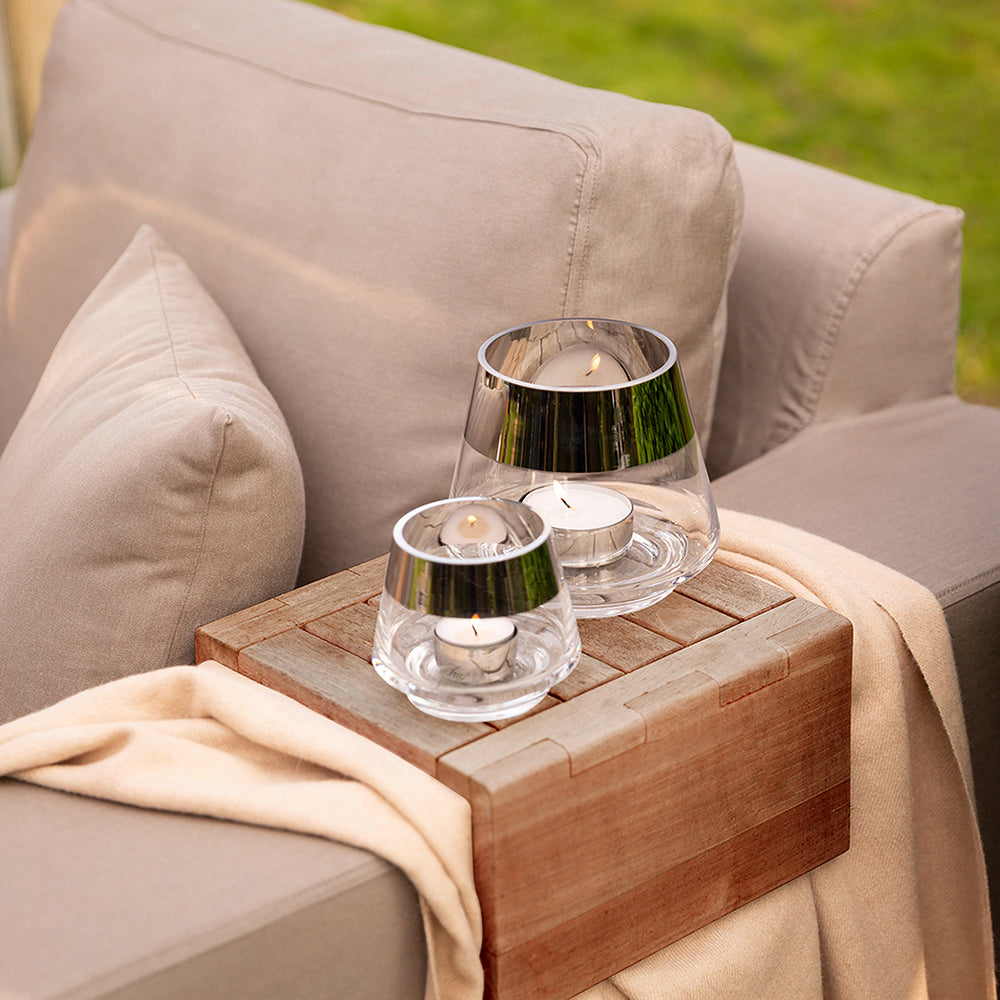 JONA 2er Set Teelichthalter transparent