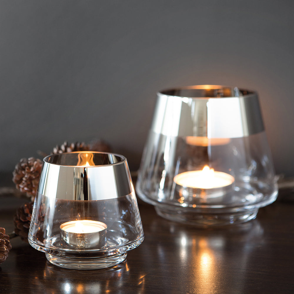 JONA 2er Set Teelichthalter transparent