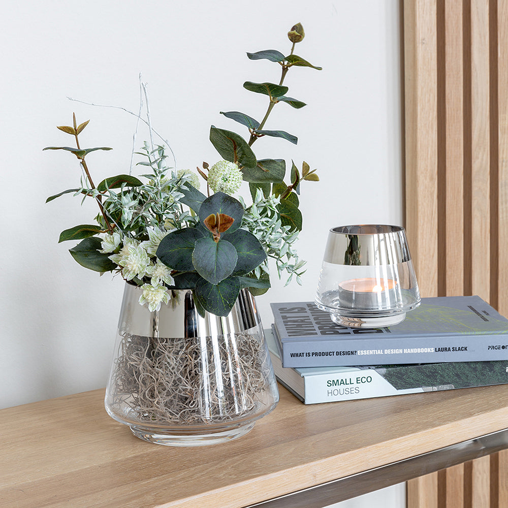 JONA 2er Set Teelichthalter transparent