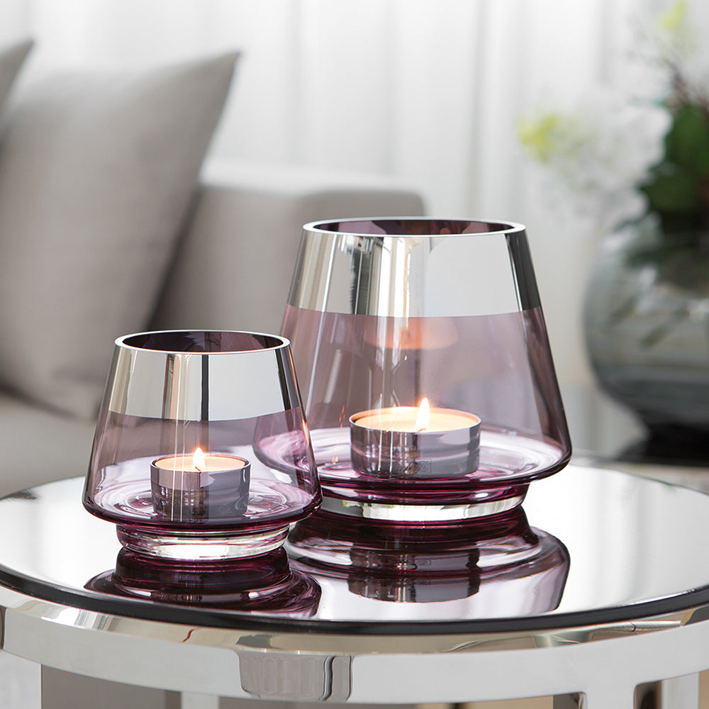 JONA 2er Set Teelichthalter silberfarben