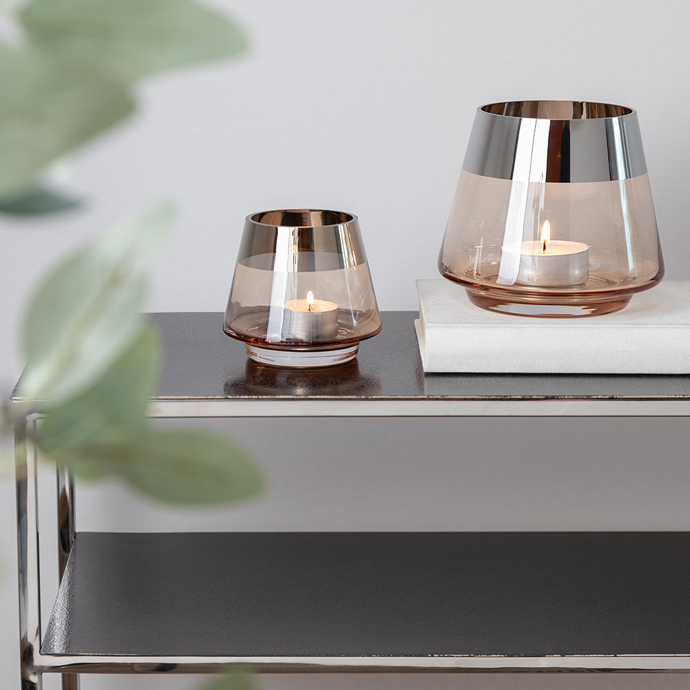 JONA 2er Set Teelichthalter sand