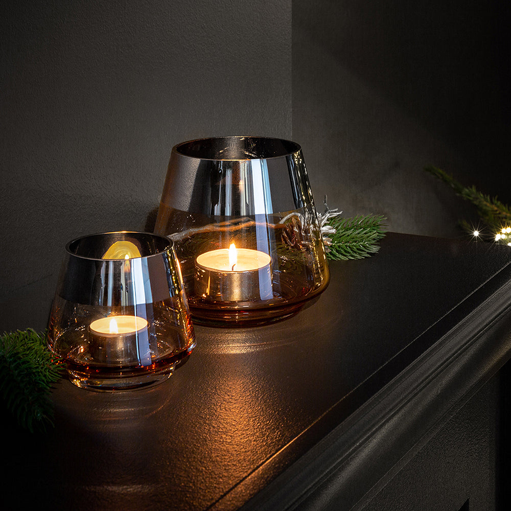 JONA 2er Set Teelichthalter sand