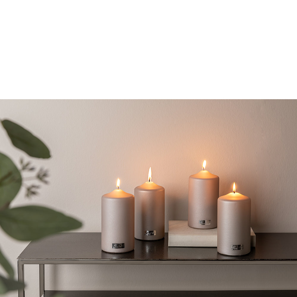 CANDLE Stumpenkerzen grau