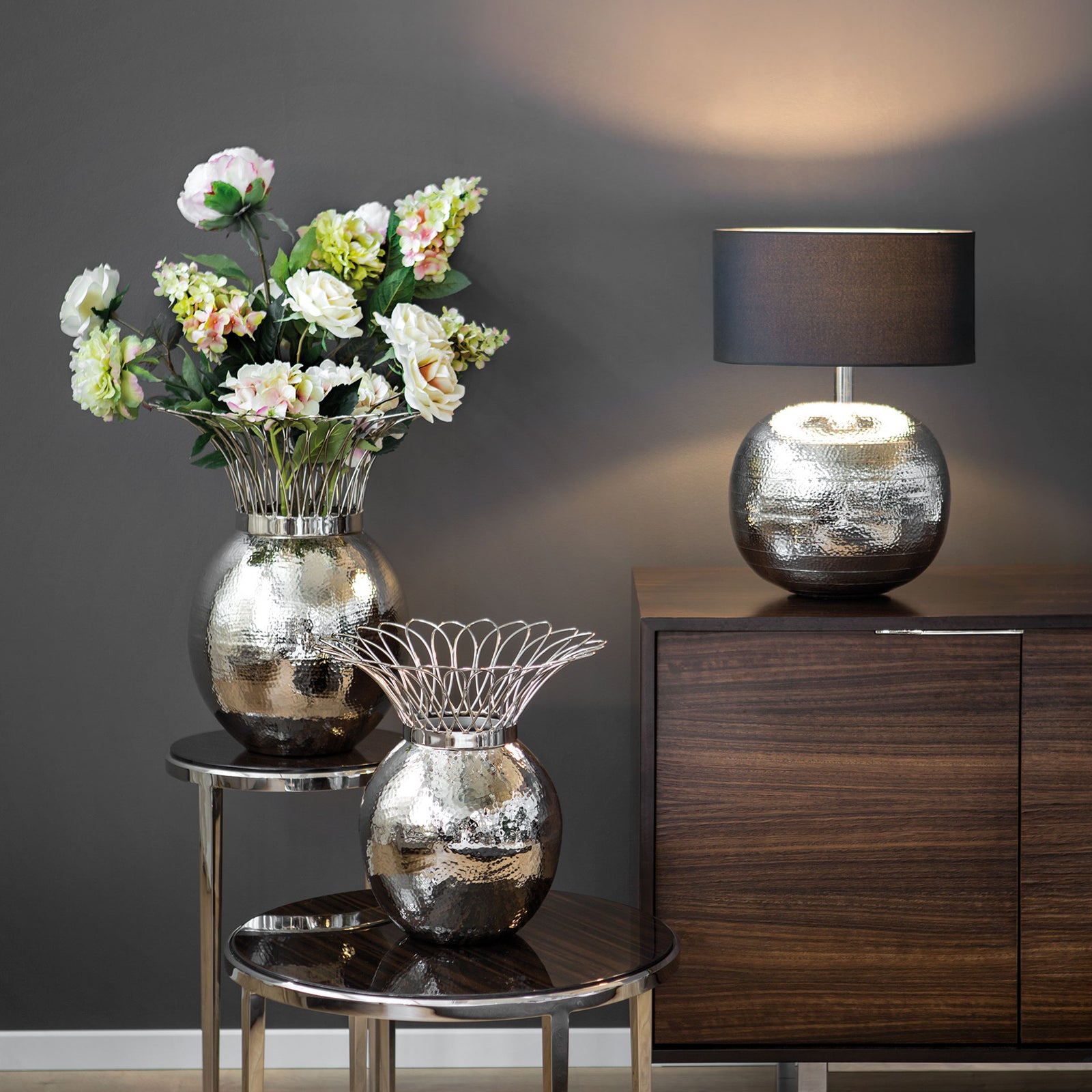 TROPIC Vase silberfarben