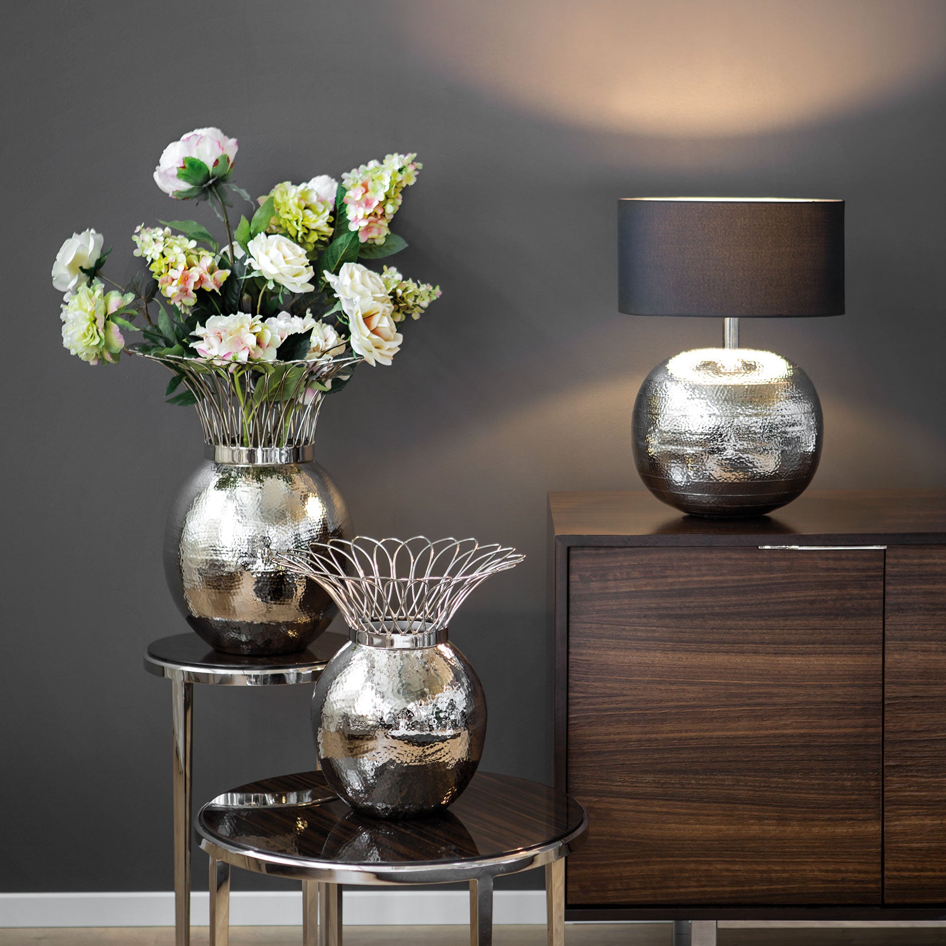 TROPIC Vase silberfarben